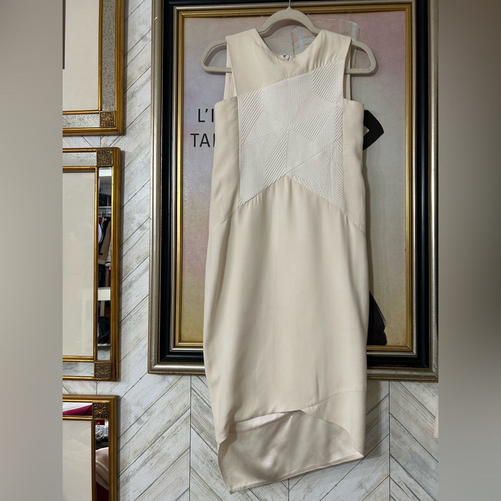 Narciso Rodriguez Ivory high low sleeveless midi dress